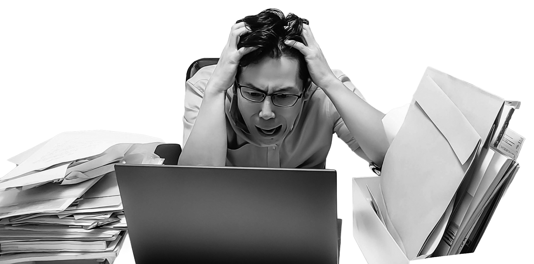 至急対応できずに困っている様子（イメージ）