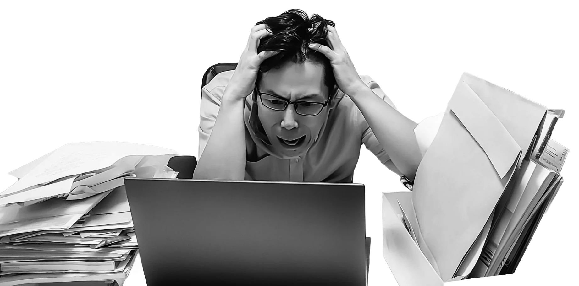 至急対応できずに困っている様子（イメージ）